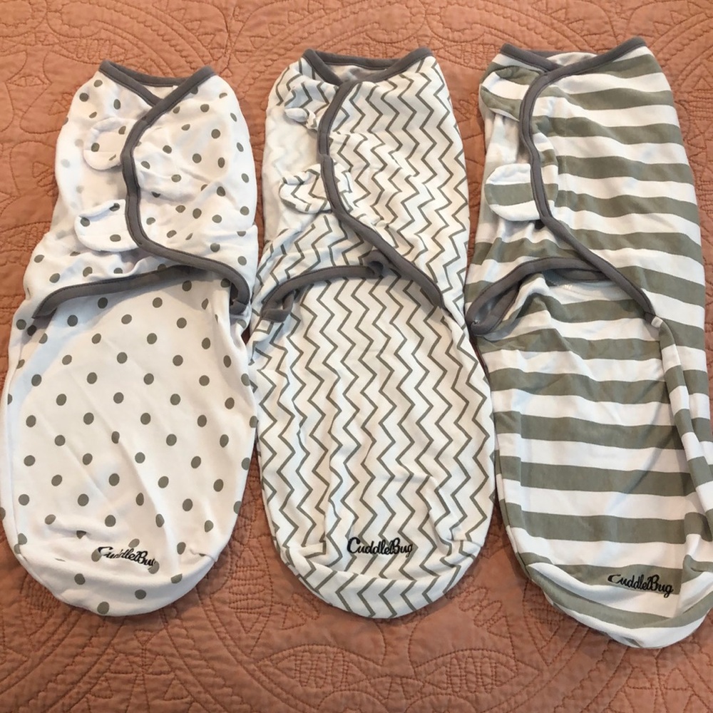 3 baby swaddles